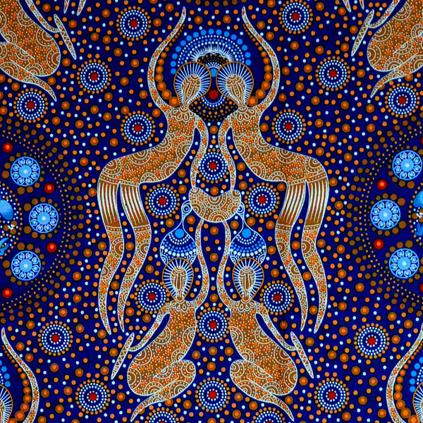 WOMEN COLLECTING BUSH FOOD GOLD by Aboriginal Artist Christine Doolan