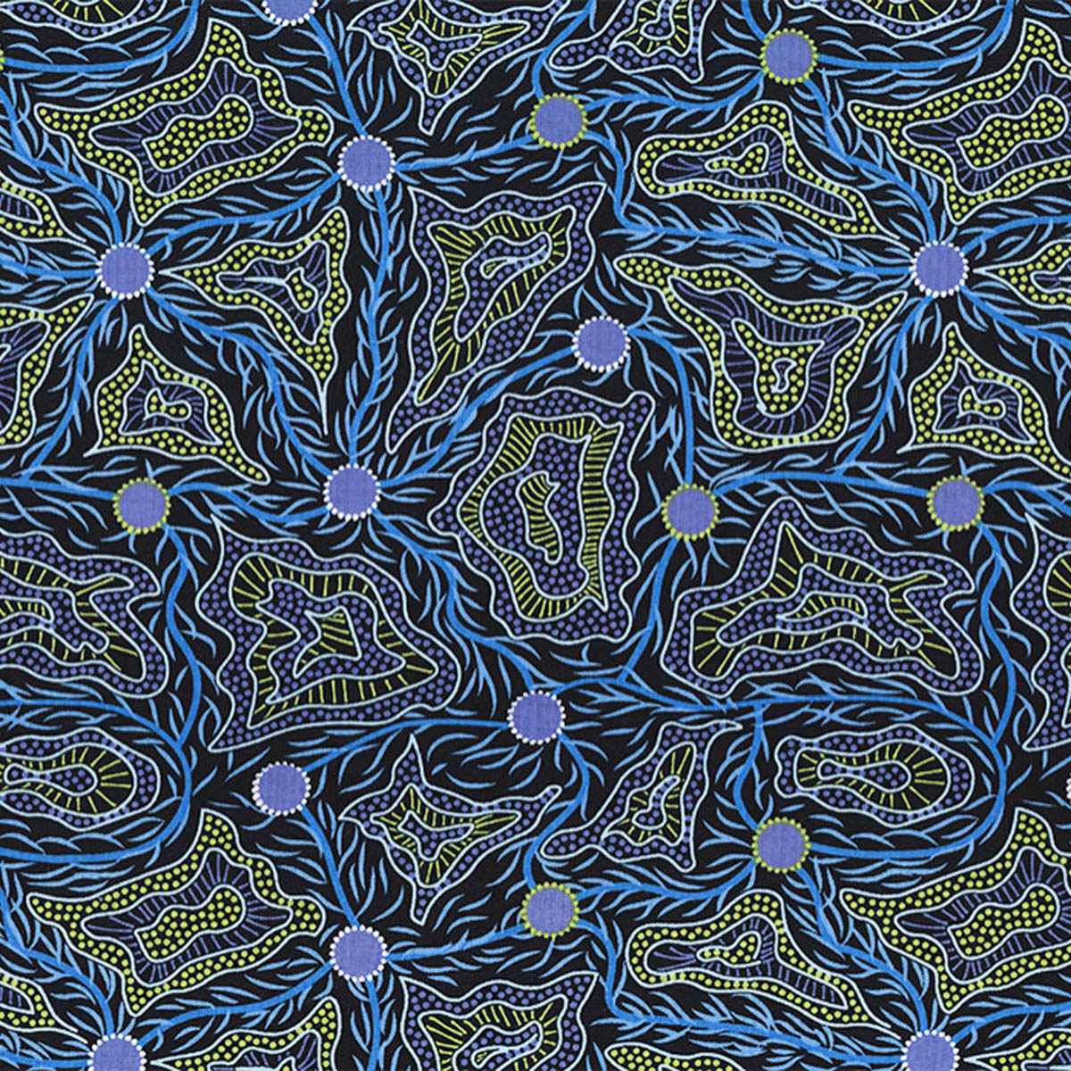 WOMEN'S BODY PAINTING BLUE by Australian Aboriginal Artist Cindy Wallace