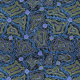 WOMEN'S BODY PAINTING BLUE by Australian Aboriginal Artist Cindy Wallace