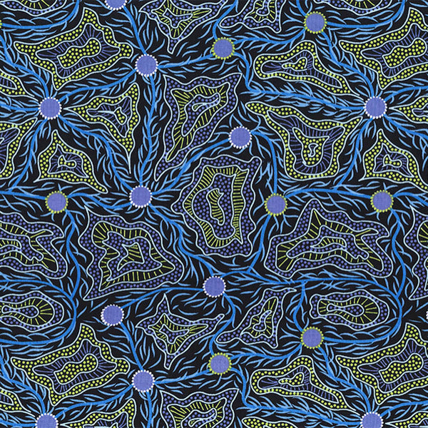 WOMEN'S BODY PAINTING BLUE by Australian Aboriginal Artist Cindy Wallace