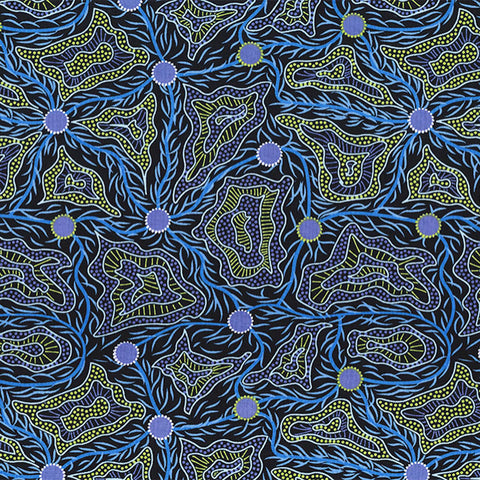 WOMEN'S BODY PAINTING BLUE by Australian Aboriginal Artist Cindy Wallace