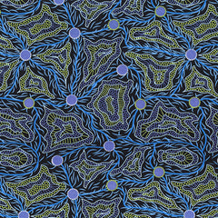 WOMEN'S BODY PAINTING BLUE by Australian Aboriginal Artist Cindy Wallace