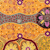 WOMENS BUSINESS GOLD by Australian Aboriginal Artist E. YOUNG