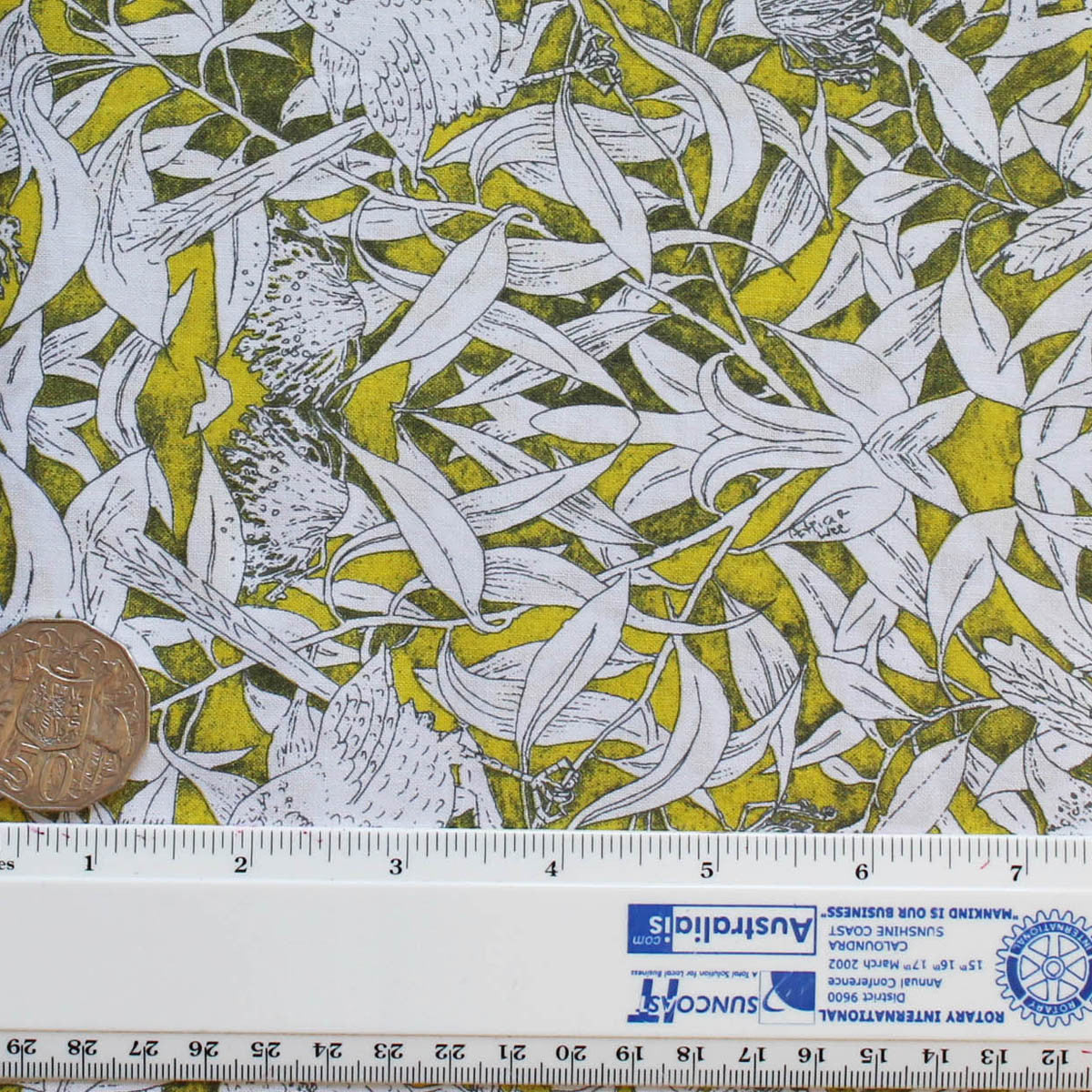 WRENS  & EUCALYPTUS YELLOW by Australian Artist PATRICIA WEEKS