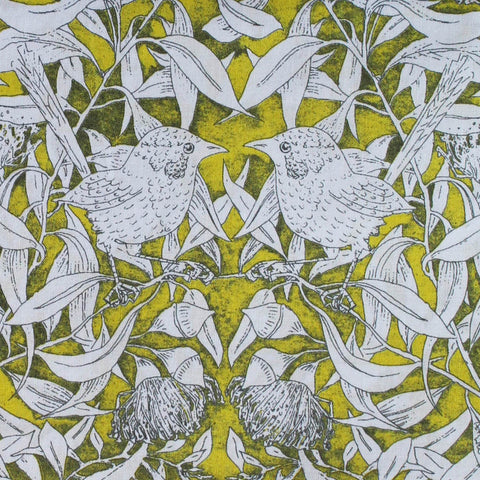WRENS  & EUCALYPTUS YELLOW by Australian Artist PATRICIA WEEKS