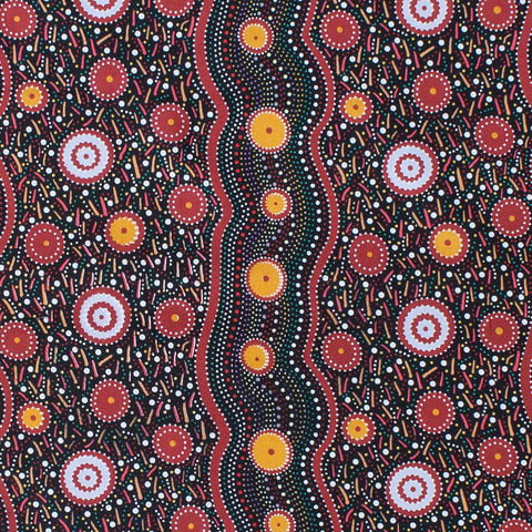 WILD BEANS BLACK by Aboriginal Artist AUDREY NAPANANGKA