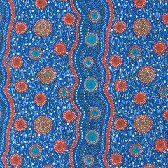 WILD BEANS BLUE by Aboriginal Artist AUDREY NAPANANGKA