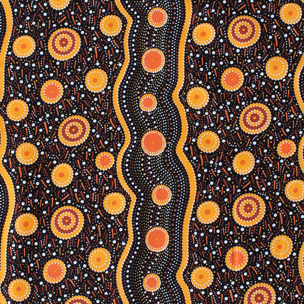 WILD BEANS GOLD by Aboriginal Artist AUDREY NAPANANGKA