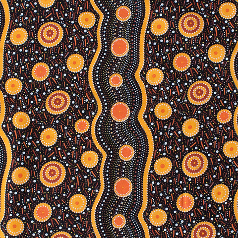 WILD BEANS GOLD by Aboriginal Artist AUDREY NAPANANGKA