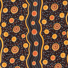 WILD BEANS GOLD by Aboriginal Artist AUDREY NAPANANGKA