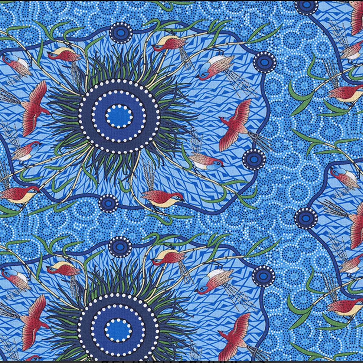 YEERUNG BLUE by Australian Aboriginal Artist Nambooka