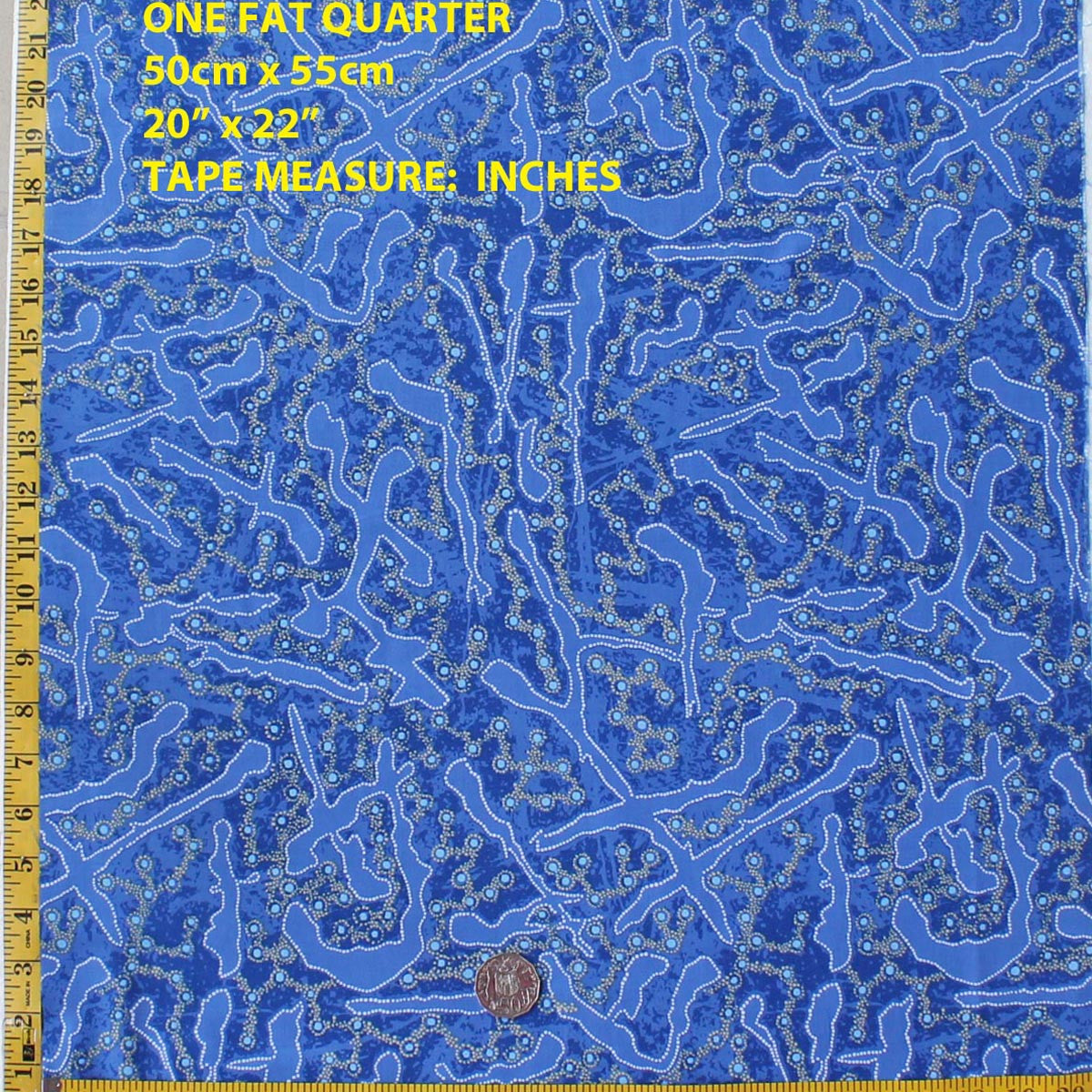 YELLOW BUSH PLUM BLUE by Aboriginal Artist J. NUNGARRAYI