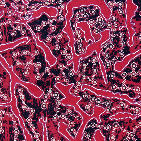 YELLOW BUSH PLUM RED by Aboriginal Artist J. NUNGARRAYI