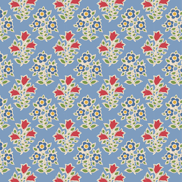 Tilda - JUBILEE - Farm Flowers  - Light Blue 110100