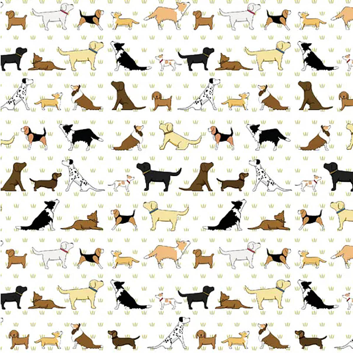D/RT RED TRACTOR COLLECTION - Mixed Dogs (small pattern) Light Muslin DV4205