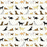 D/RT RED TRACTOR COLLECTION - Mixed Dogs (small pattern) Light Muslin DV4205