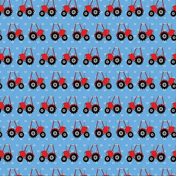 D/RT RED TRACTOR COLLECTION - Red Tractors Blue (small pattern) DV54755