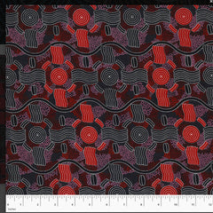 RAIN DREAMING RED  by Aboriginal Artist AUDREY NUNGARRAI