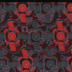 RAIN DREAMING RED  by Aboriginal Artist AUDREY NUNGARRAI