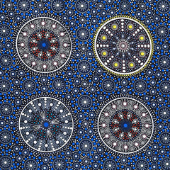 WILDFLOWERS AFTER RAIN BLUE by Aboriginal Artist LETISHA DOOLAN