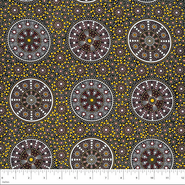 WILDFLOWERS AFTER RAIN YELLOW by Aboriginal Artist LETISHA DOOLAN