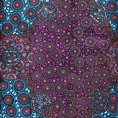 WOMEN COLLECTING WATER PURPLE by Aboriginal Artist CHRISTINE DOOLAN