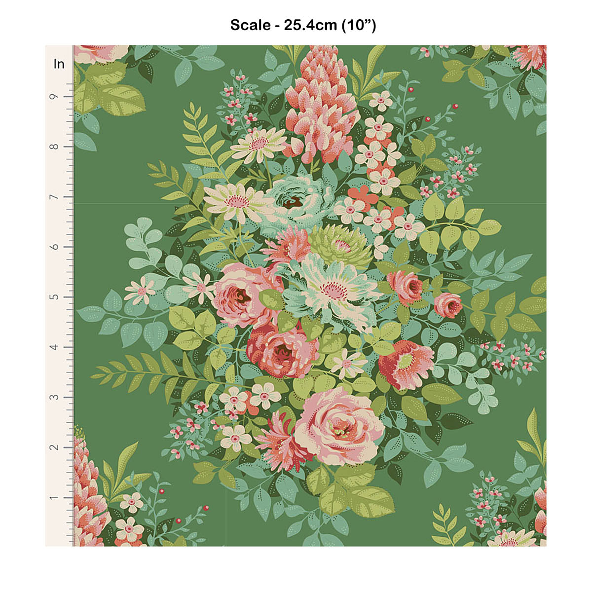 Tilda CHIC ESCAPE - Whimsy Flowers Green - #100442