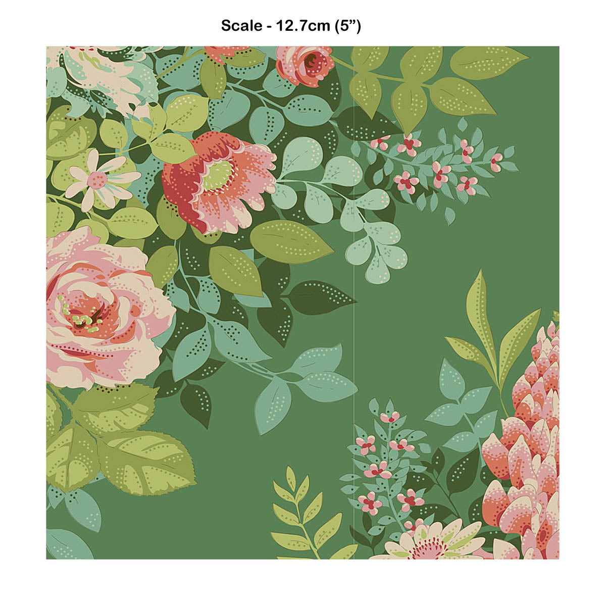 Tilda CHIC ESCAPE - Whimsy Flowers Green - #100442