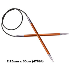 KnitPro ZING - FIXED CABLE CIRCULAR Knitting Needles - Choose Size