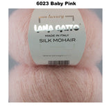 LANA GATTO - SILK MOHAIR -  75% Kid Mohair + 25% Silk - 2ply/Fingering - Ball 25g 212m/231yds  CHOOSE COLOUR