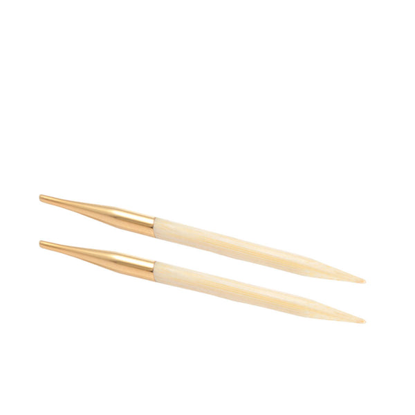 KnitPro - BAMBOO DELUXE - Interchangeable Knitting Needles - Deluxe Set 14K Gold Plate Connectors