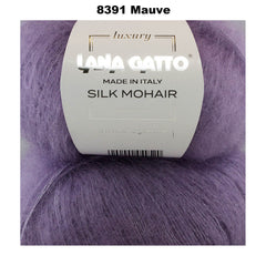 LANA GATTO - SILK MOHAIR -  75% Kid Mohair + 25% Silk - 2ply/Fingering - Ball 25g 212m/231yds  CHOOSE COLOUR