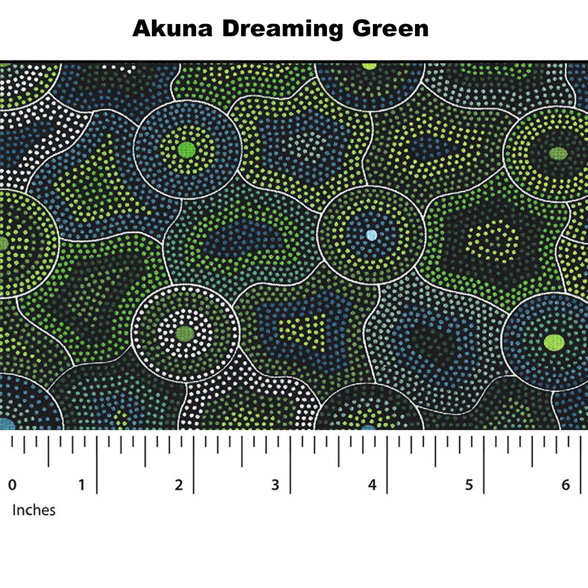 AKUNA DREAMING GREEN by Australian Aboriginal Artist Agnes Rubuntja