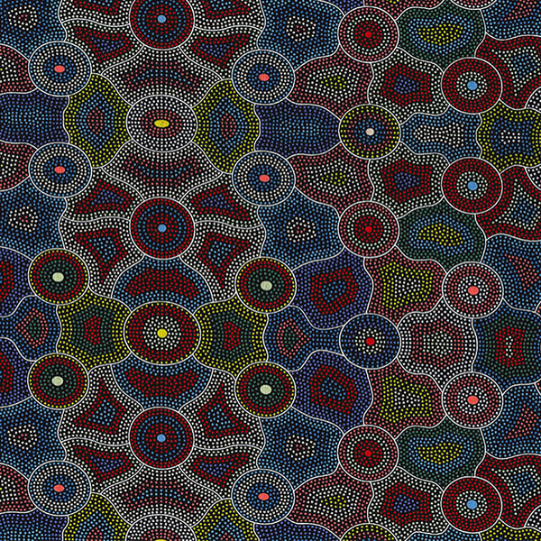 AKUNA DREAMING RED by Australian Aboriginal Artist Agnes Rubuntja