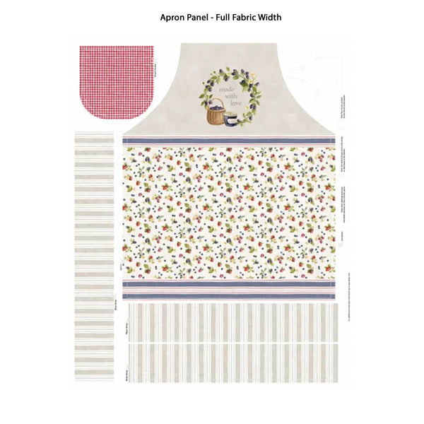 PB/ Homemade Happiness 100% Cotton Apron Panel -  Blackberries PB4801PA