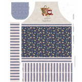 PB/ Homemade Happiness 100% Cotton Apron Panel - Strawberries Blue PB4800PA