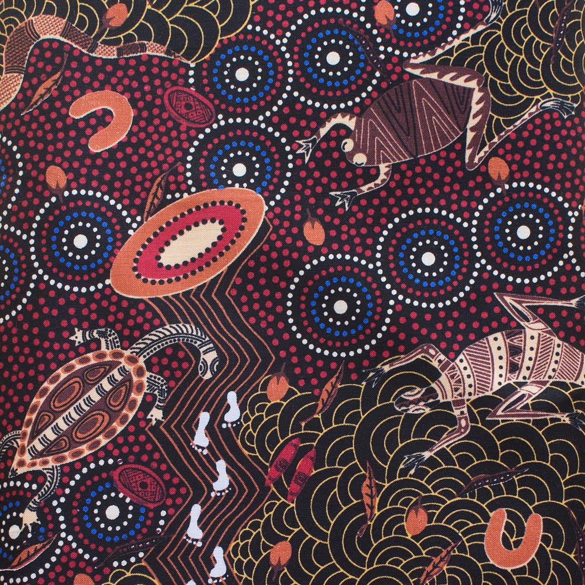 AROUND WATERHOLE RED by Aboriginal Artist NAMBOOKA