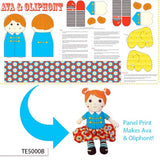 EB/BC AVA & OLIPHONT Doll & Elephant Soft Toys - Printed Panel - Backyard Circus