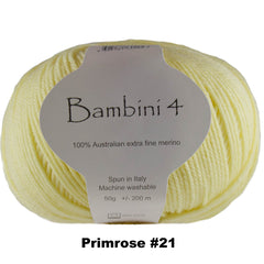 BAMBINI 4 -100% Australian Wool 4ply/Sport - 50g / 200m  CHOOSE COLOUR