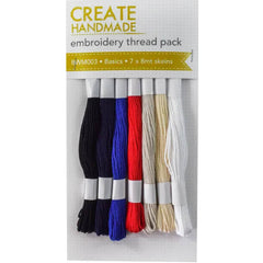 EMBROIDERY THREAD PACK - 7 x 8m Skeins by Create Handmade