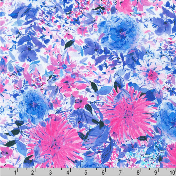 RK/ Bee Free FLORAL BLUE - Robert Kaufman