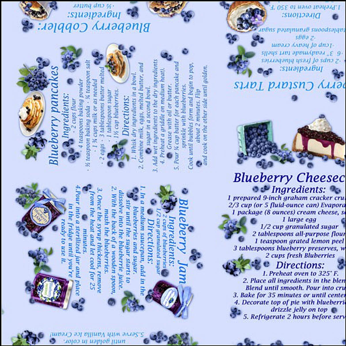 BLUEBERRY RECIPES - Blueberry Hill Collection by Bernatex
