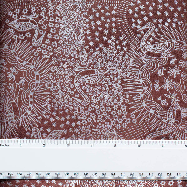 BROLGA LIFE BROWN (Brown & Metallic Silver) by Aboriginal Artist NAMBOOKA