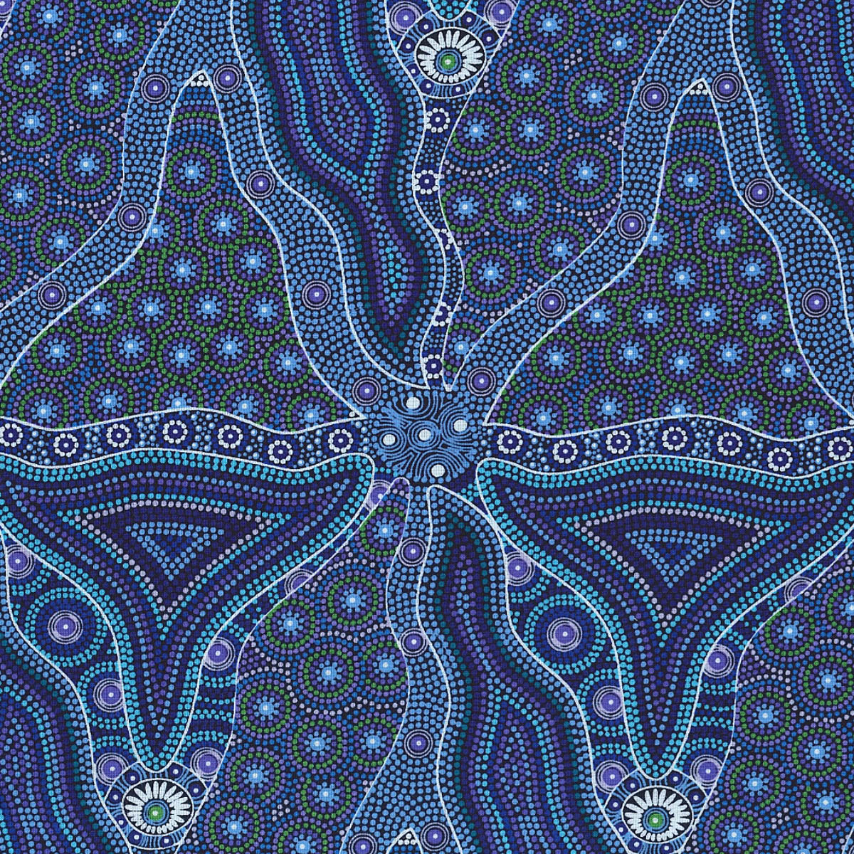 BUSH TOMATO & WATERHOLE BLUE by Aboriginal Artist Cindy Wallace