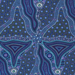 BUSH TOMATO & WATERHOLE BLUE by Aboriginal Artist Cindy Wallace