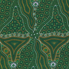 BUSH TOMATO & WATERHOLE GREEN by Aboriginal Artist Cindy Wallace