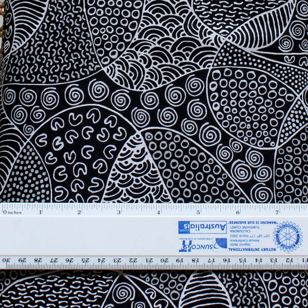 BUSH COCONUT DREAMING BLACK by Aboriginal Artist AUDREY NAPANANGKA
