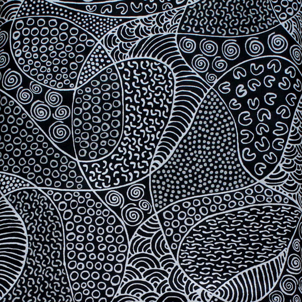 BUSH COCONUT DREAMING BLACK by Aboriginal Artist AUDREY NAPANANGKA