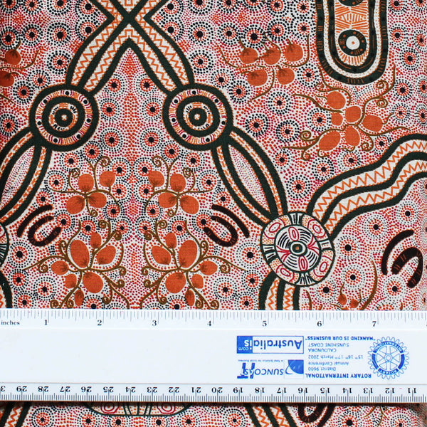 BUSH FOOD ECRU by Aboriginal Artist CINDY WALLACE