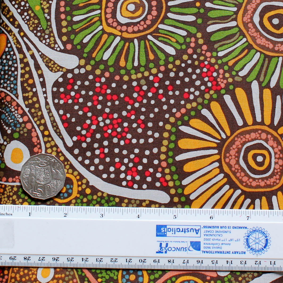BUSH TUCKER AFTER RAIN GREEN by Aboriginal Artist MARLENE DOOLAN